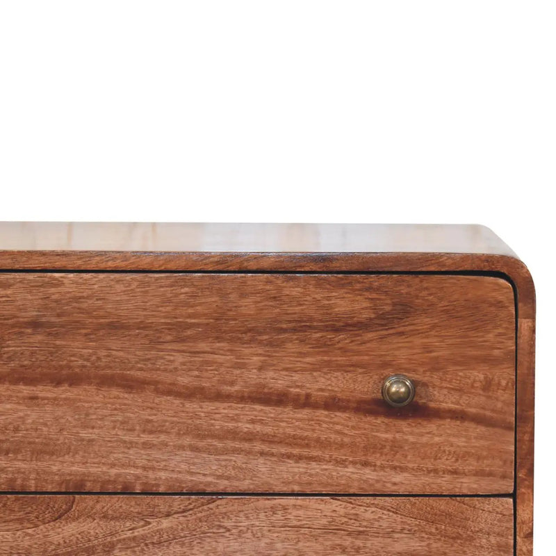 Solid Wood Curved Honey Dresser by HouseOfZazla