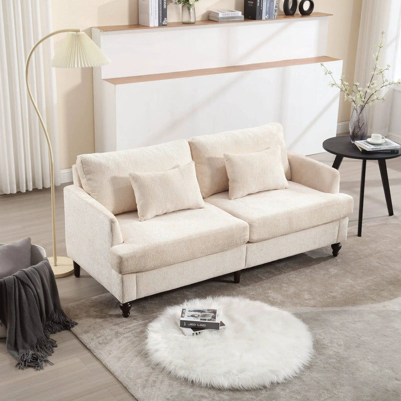 Mid Century Modern Fabric Loveseat Sofa, 2 Seat Upholstered Couch by Unique Piece Furniture