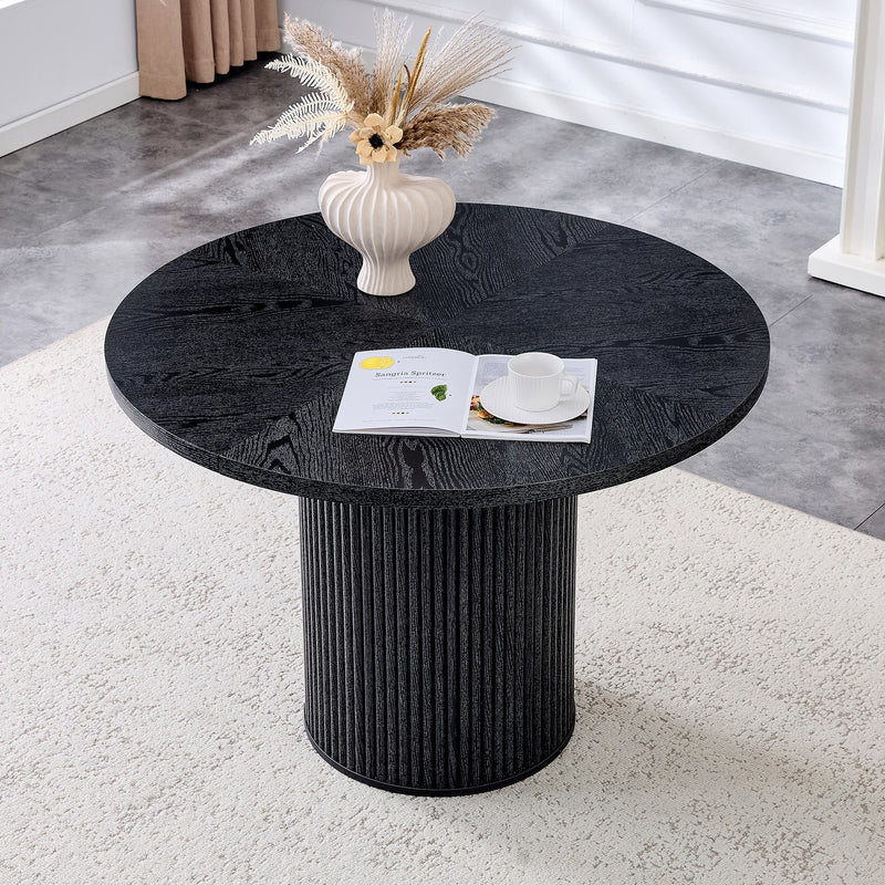 Modern Spliced Circular Dining Table with 42 Inch Diameter by HouseOfZazla