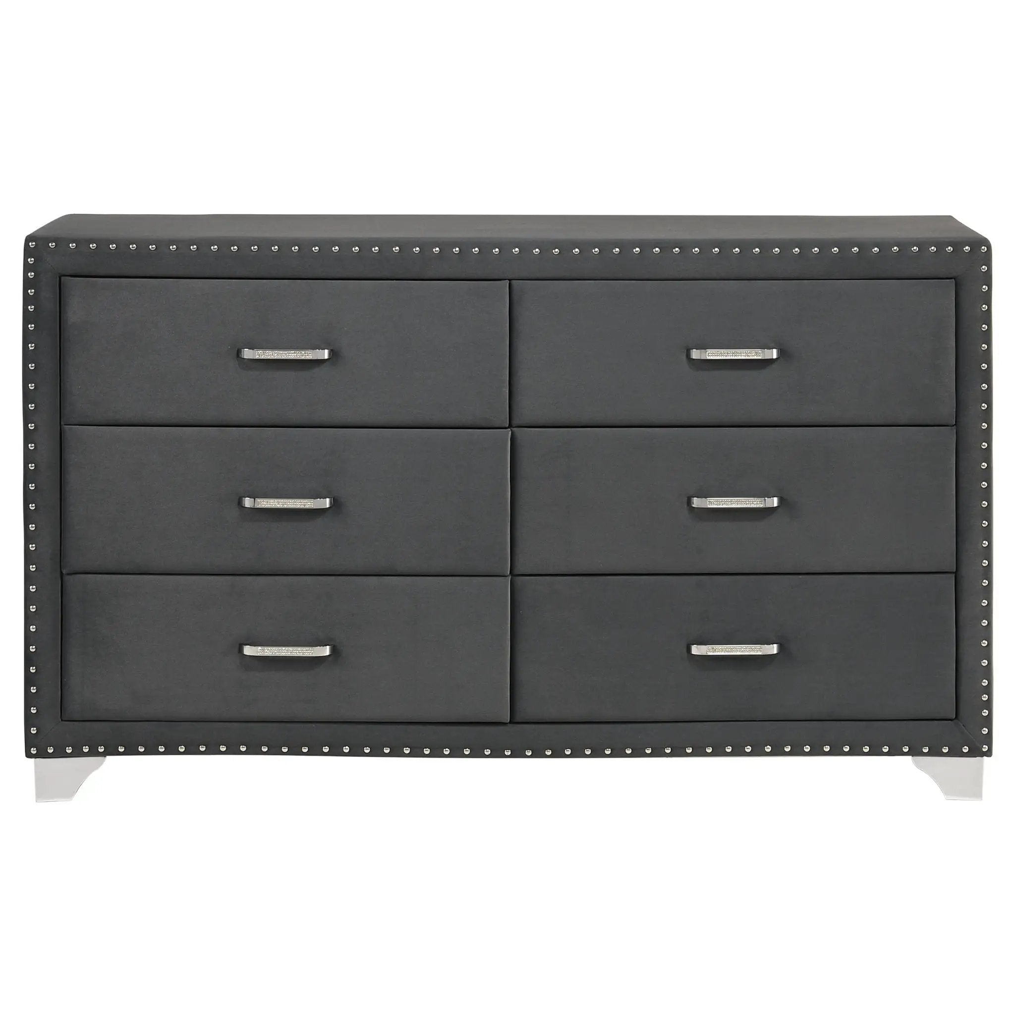 Melody 6-drawer Upholstered Dresser Grey by Unique Piece Furniture