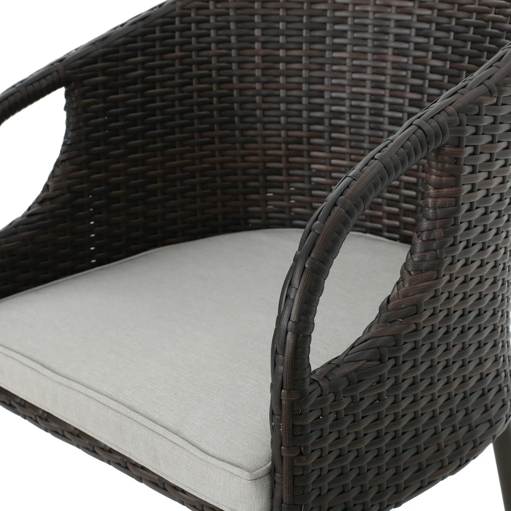 Outdoor 31" Rattan Barstools With Waterproof Cushions (Set of 2) - Multi Brown by HouseOfZazla