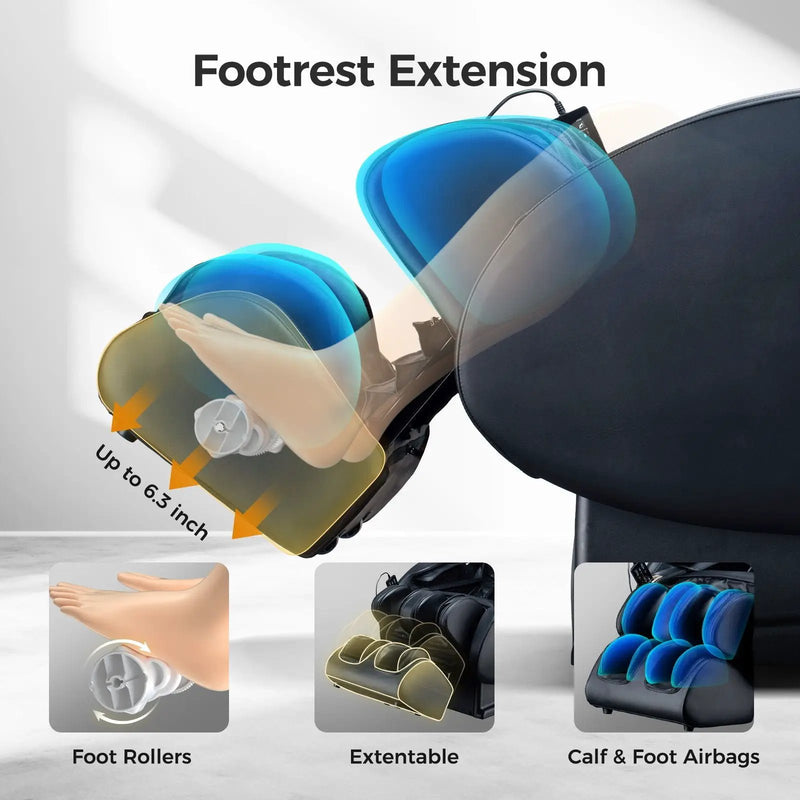 Bosscare - 3D Zero Gravity Massage Chair, Full Body Shiatsu Recliner With App by HouseOfZazla