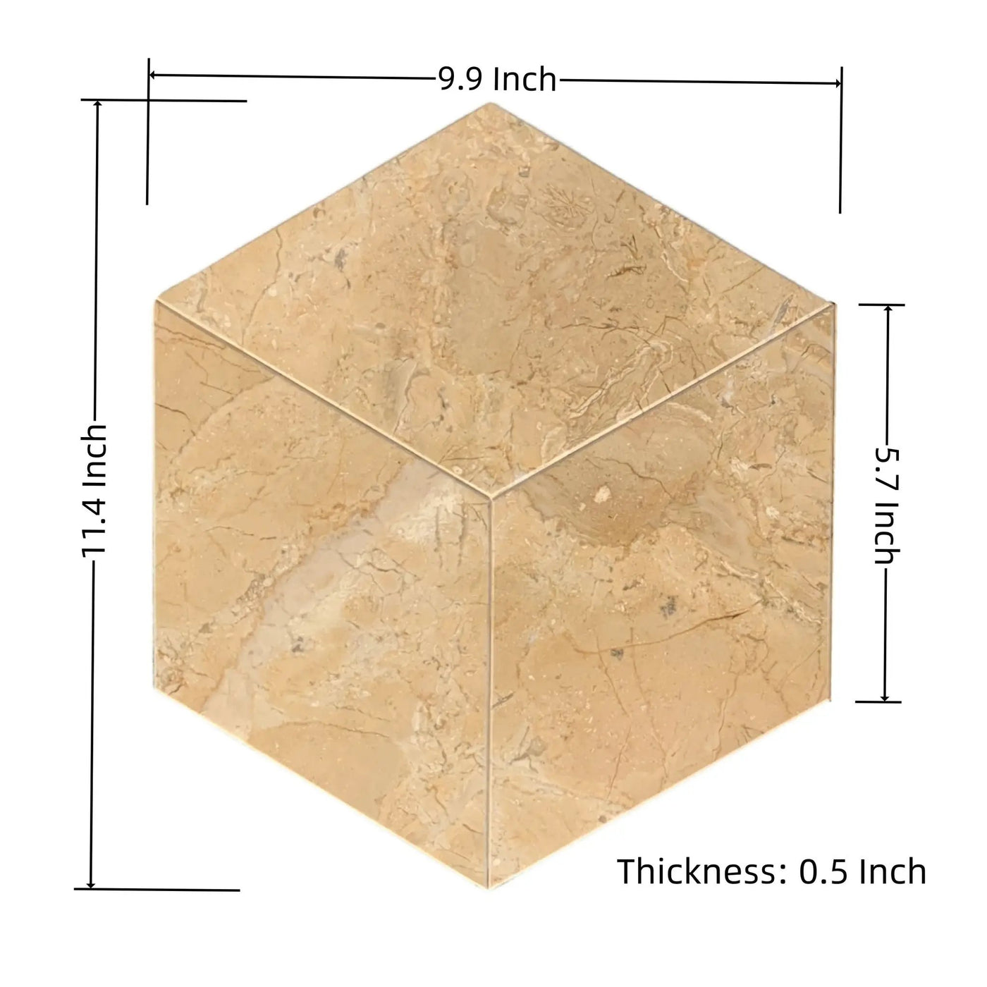 Hexagon Natural Marble Polished Tile For Wall And Floor (Set of 12) by HouseOfZazla