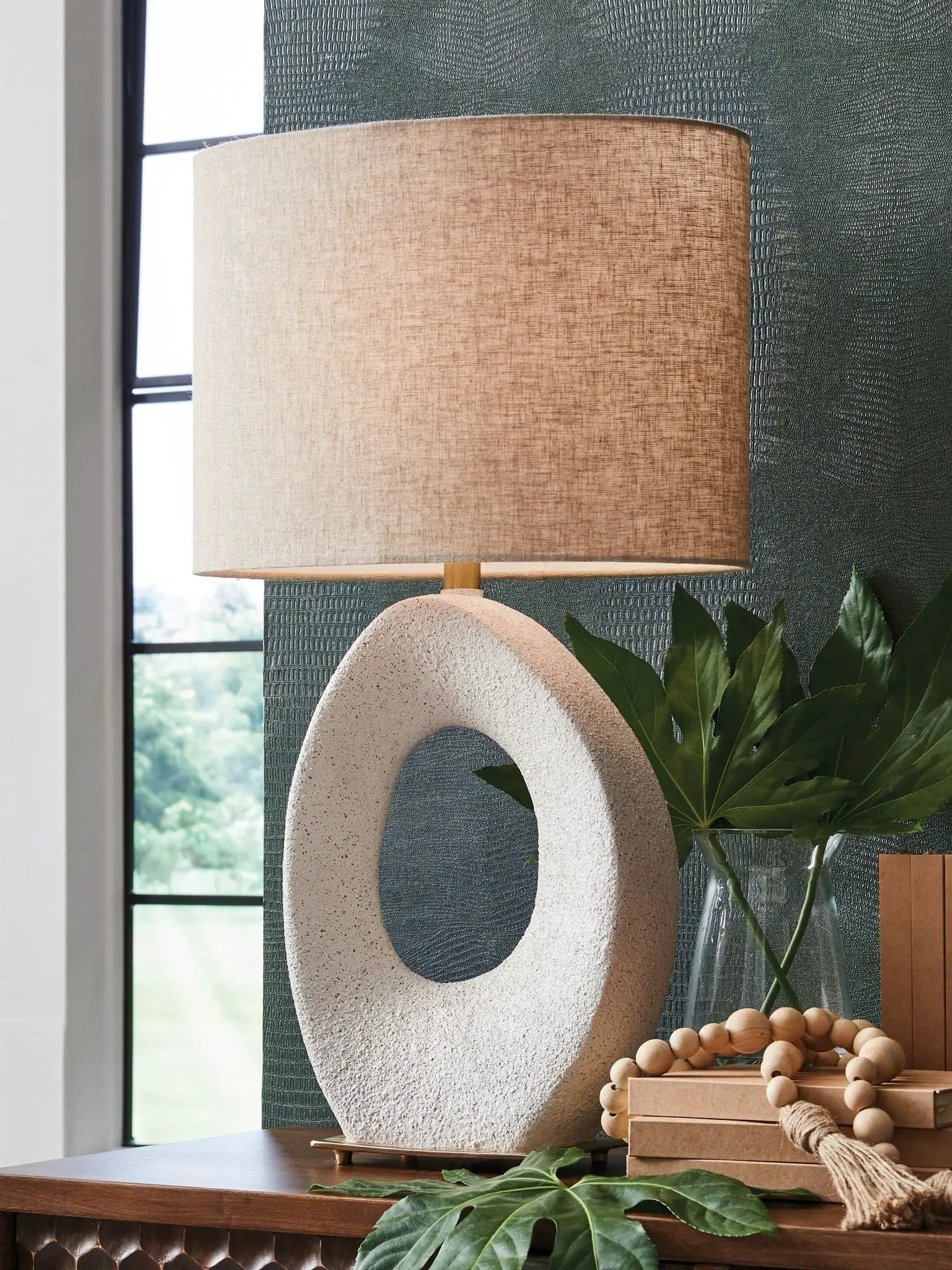 Trentlen - Paper Table Lamp - Cream / Gold Finish by Unique Piece Furniture