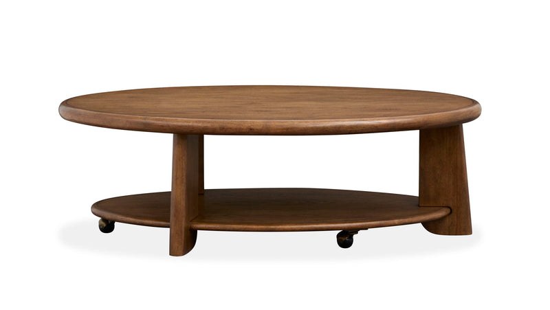 Tanner - Oval Cocktail Table With Casters - Tawny Brown, photo 3 of 7