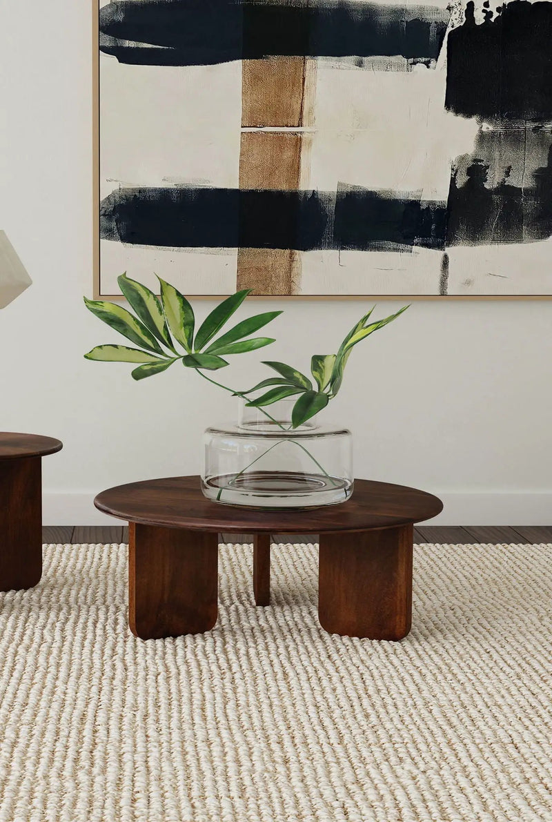 Dale Round Solid Mango Wood Coffee Table Brown by Unique Piece Furniture