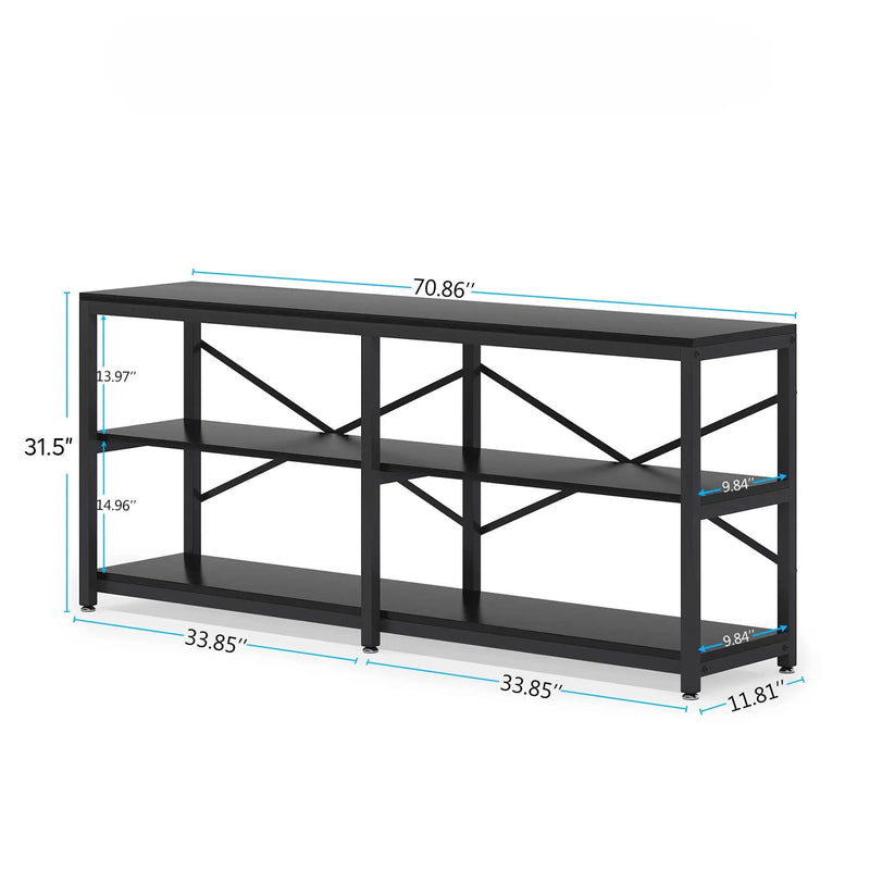 Console Table With X Back Design, Extra Long Storage by HouseOfZazla