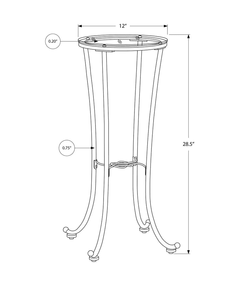Accent Side Table, Plant Stand, Round, Contemporary & Modern - Black by Unique Piece Furniture