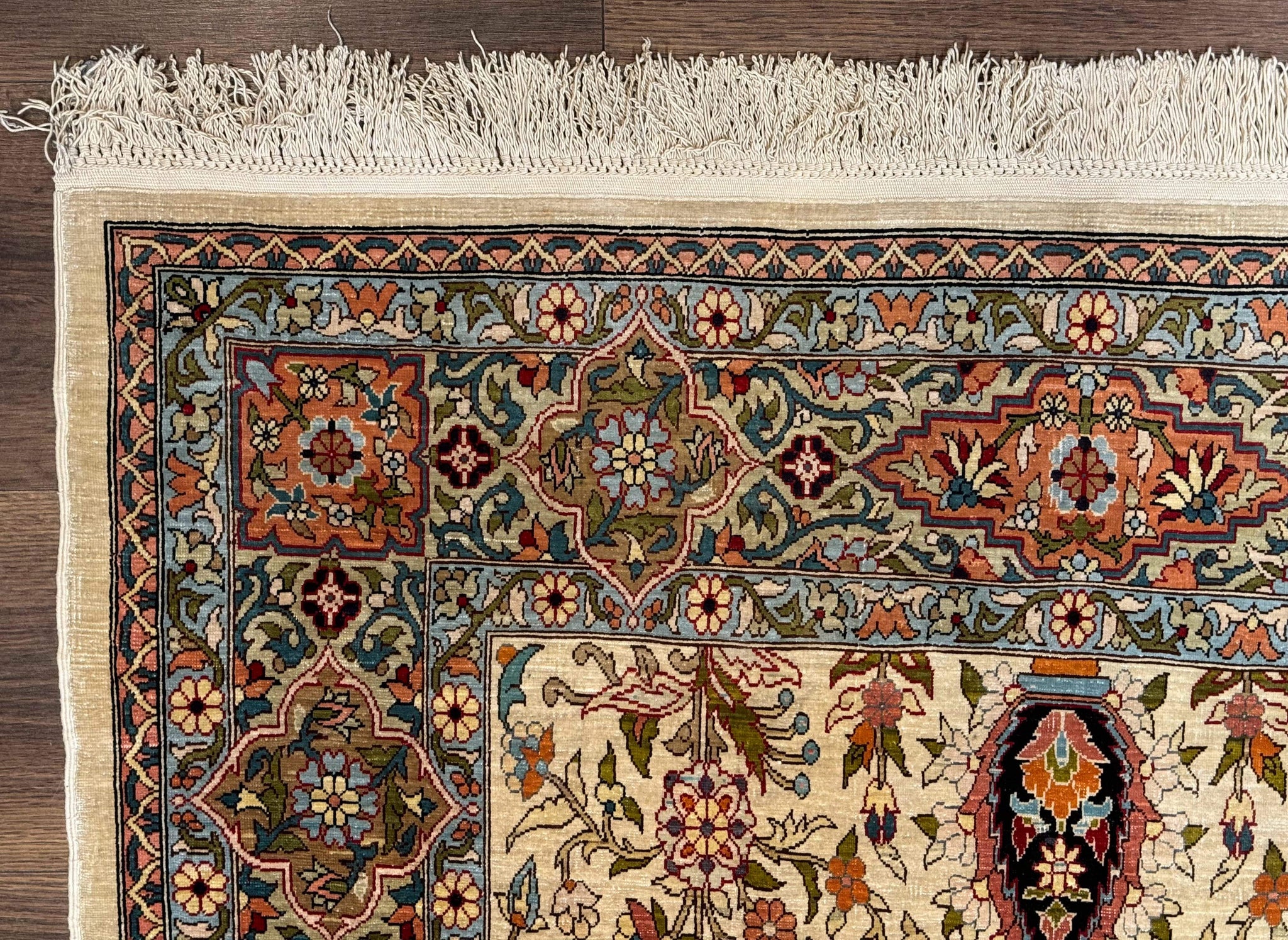 Rare Turkish Hereke Silk Rug 3x5, Tree of Life Persian Vase Design, Very Fine 440 KPSI, Signed by Jewel Rugs