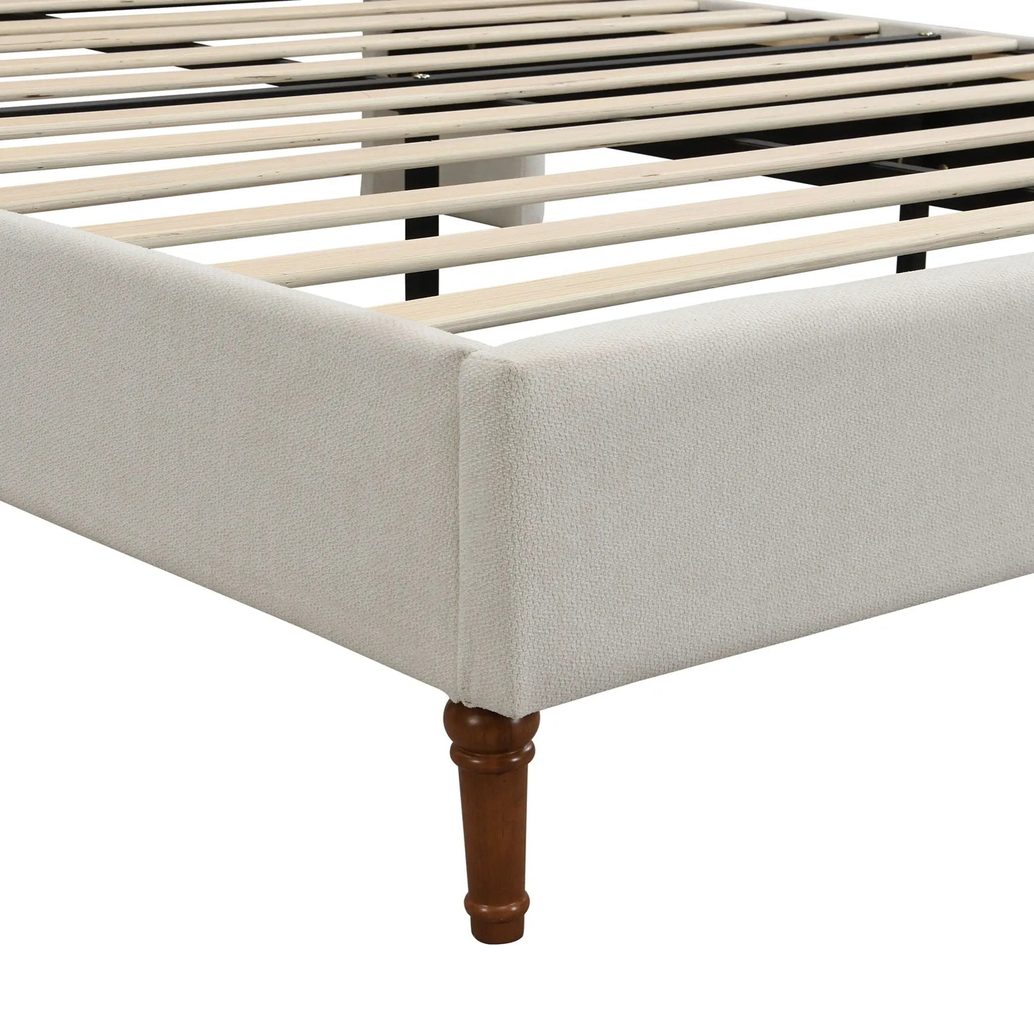 Modern Upholstered Platform Bed With Wave Shaped Headboard by HouseOfZazla