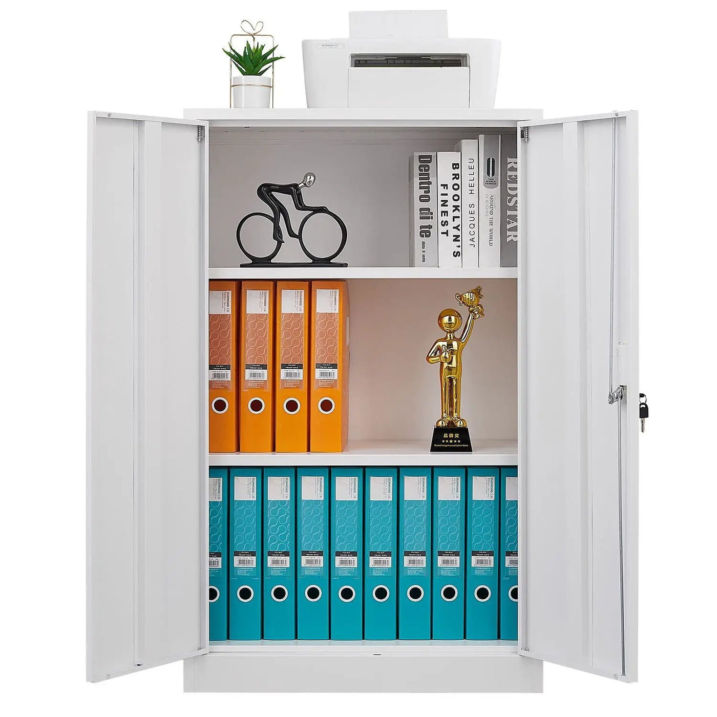 Metal Storage Cabinet With Locking Doors And Adjustable Shelf, Folding Filing Storage Cabinet, Folding Storage Locker Cabinet For Home Office, School, Garage by HouseOfZazla