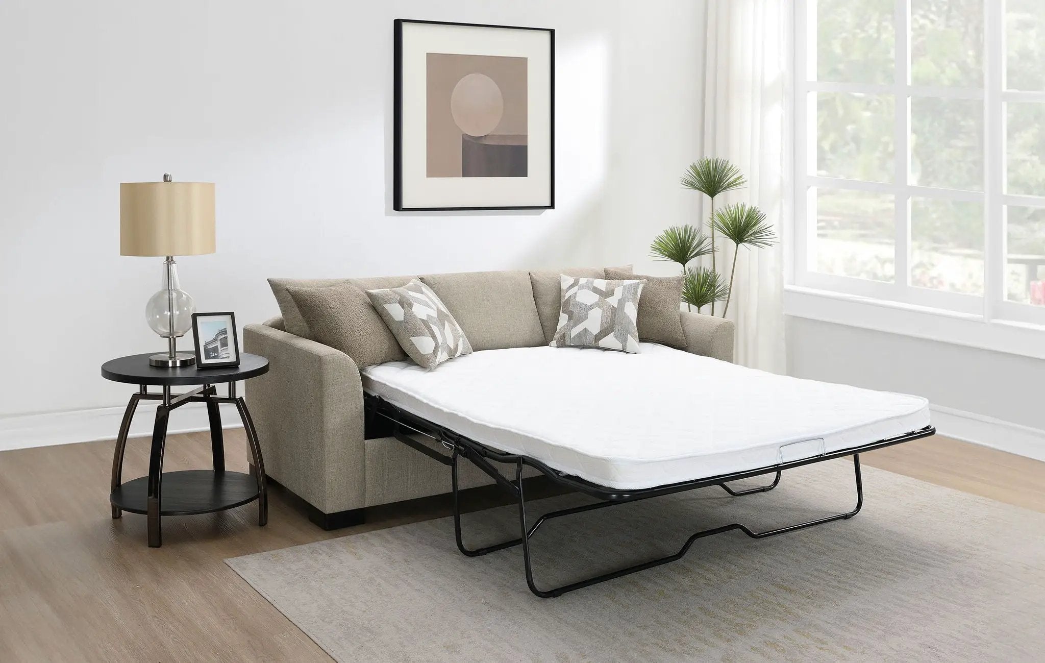 Storey Upholstered Sleeper Sectional Chaise Sofa Camel by Unique Piece Furniture