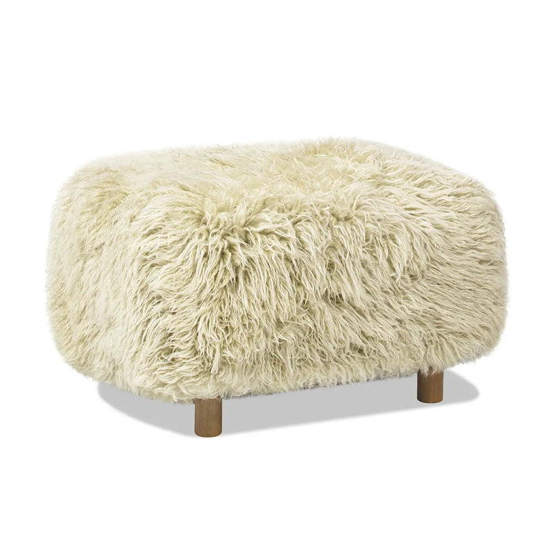 Enchante - New Zealand Sheepskin Rectangular Accent Ottoman - Taupe / Natural by Unique Piece Furniture