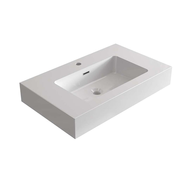 Glossy White Integrated Solid Surface Basin