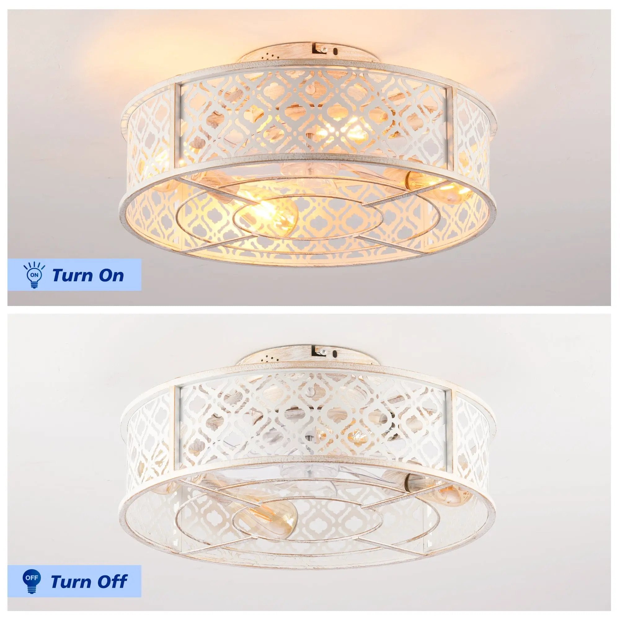 20" Flower Style Iron Ceiling Fan With Remote Control by HouseOfZazla