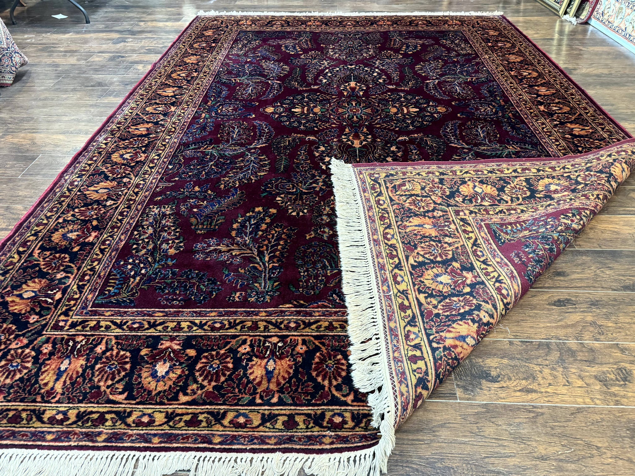 Antique Karastan Rug 8.6 x 12, Wool Pile, Vintage Discontinued Karastan Sarouk Lanamar by Jewel Rugs