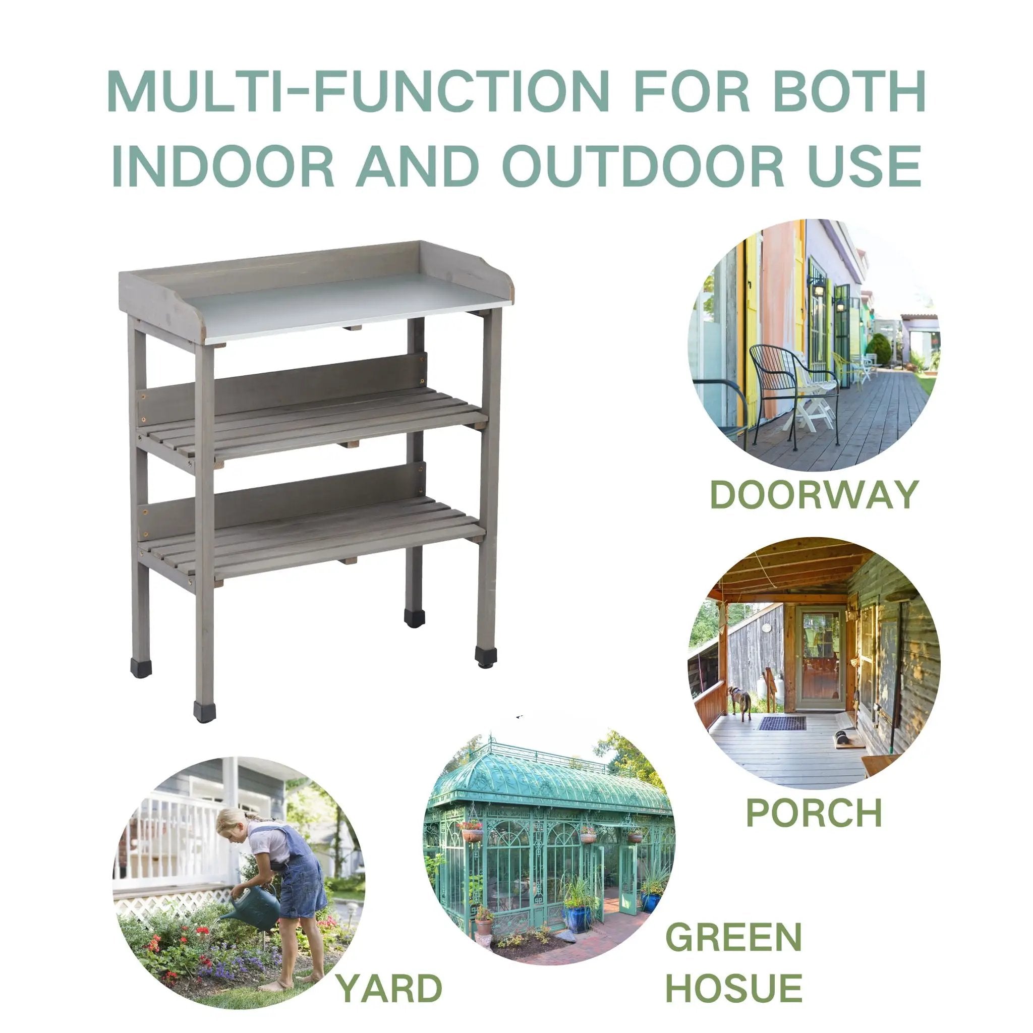 Outdoor Potting Table, 3 Tier Workbench by HouseOfZazla
