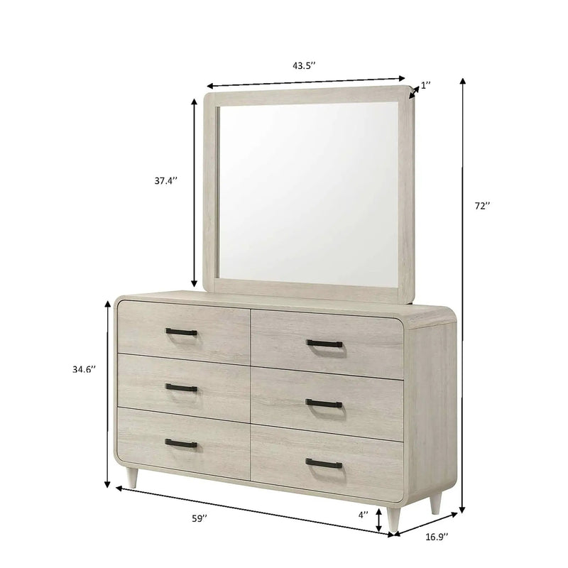 6 Drawer Dresser With Ample Storage Space - Antique White by HouseOfZazla