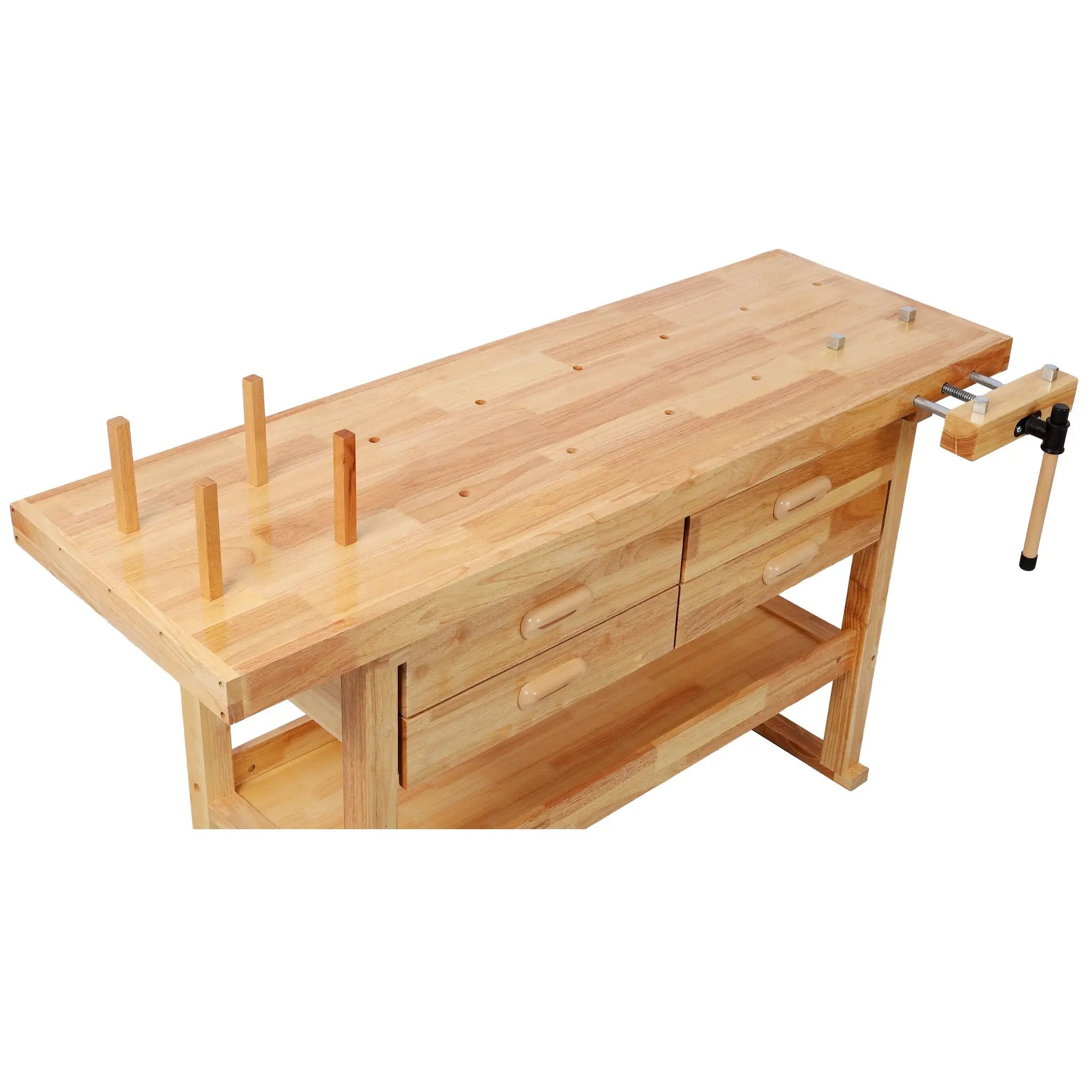 60-Inch Rubber Hardwood Workbench with 4 Drawers by HouseOfZazla