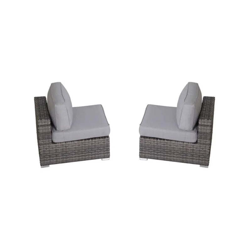 Minnesota - 9 Piece Sectional Sofa Set With Cushions - Gray Mix by HouseOfZazla