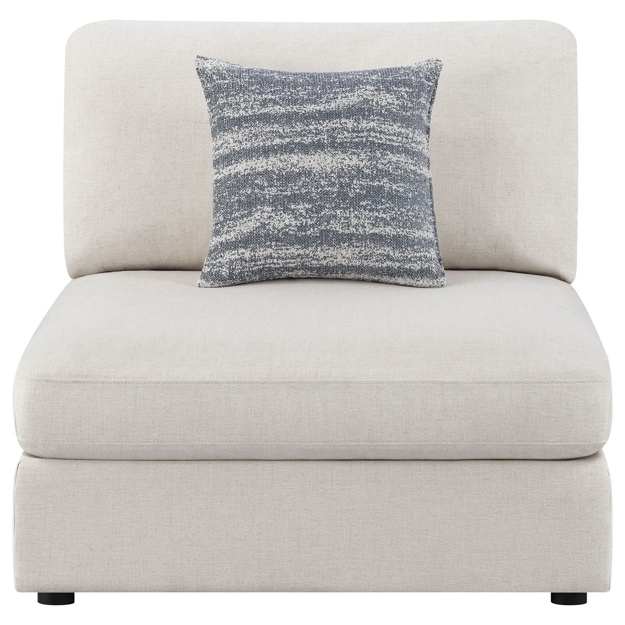 Serene Upholstered Armless Chair Beige by Unique Piece Furniture
