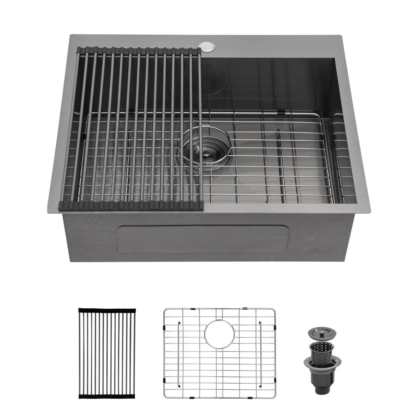 Drop In Kitchen Sink, 16 Gauge Stainless Steel, Topmount by HouseOfZazla