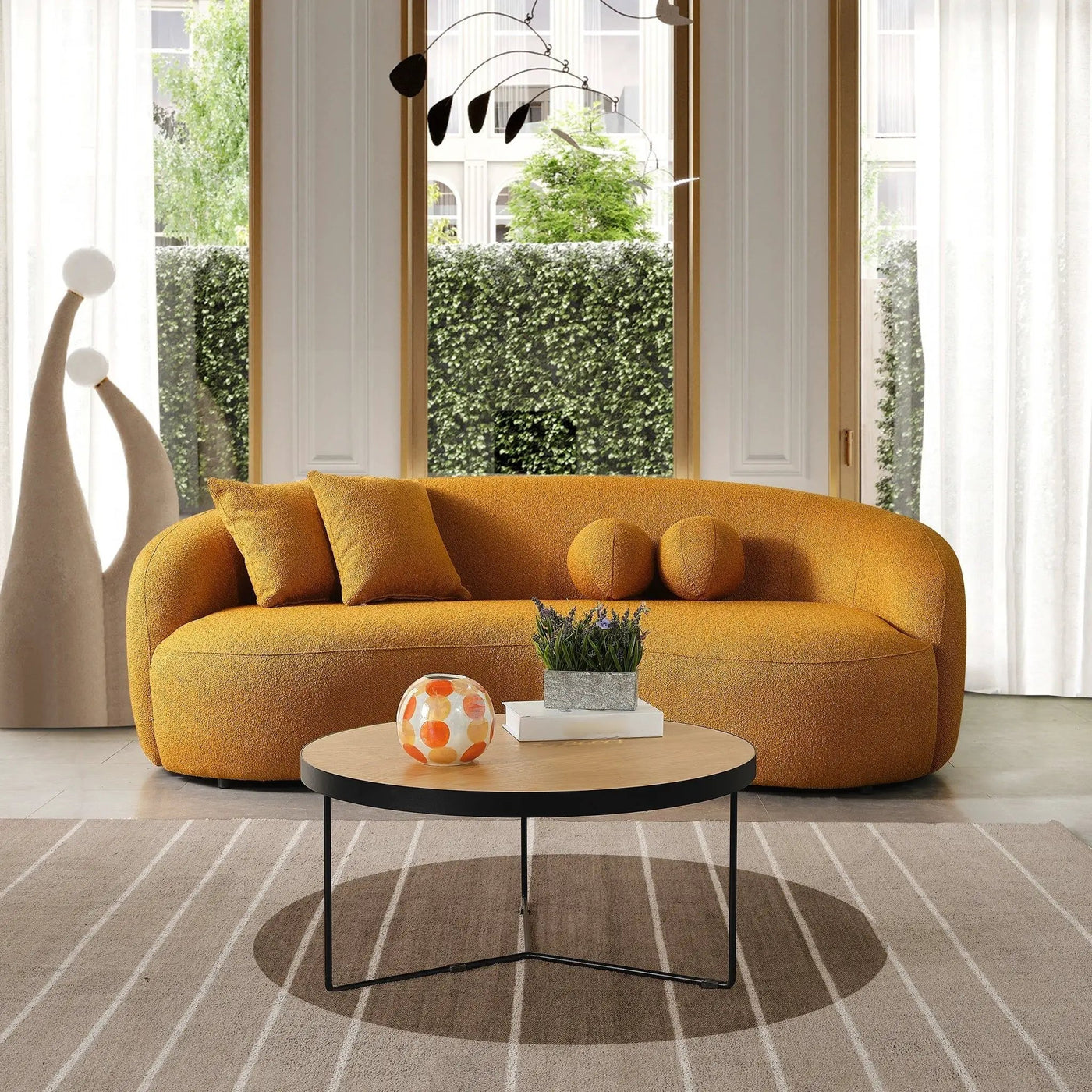Drake - Japandi Style Curvy Boucle Sofa by Unique Piece Furniture