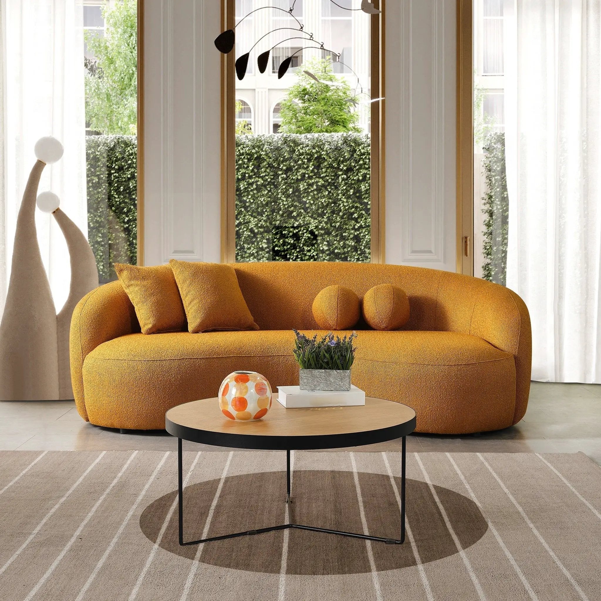 Drake - Japandi Style Curvy Boucle Sofa by Unique Piece Furniture