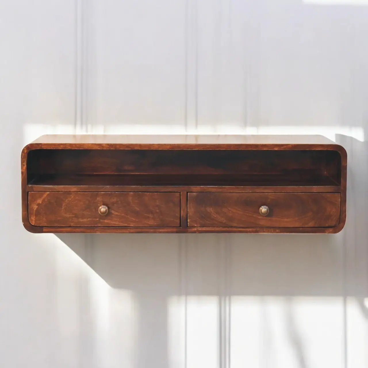 Solid Wood Floating California Console Table by HouseOfZazla
