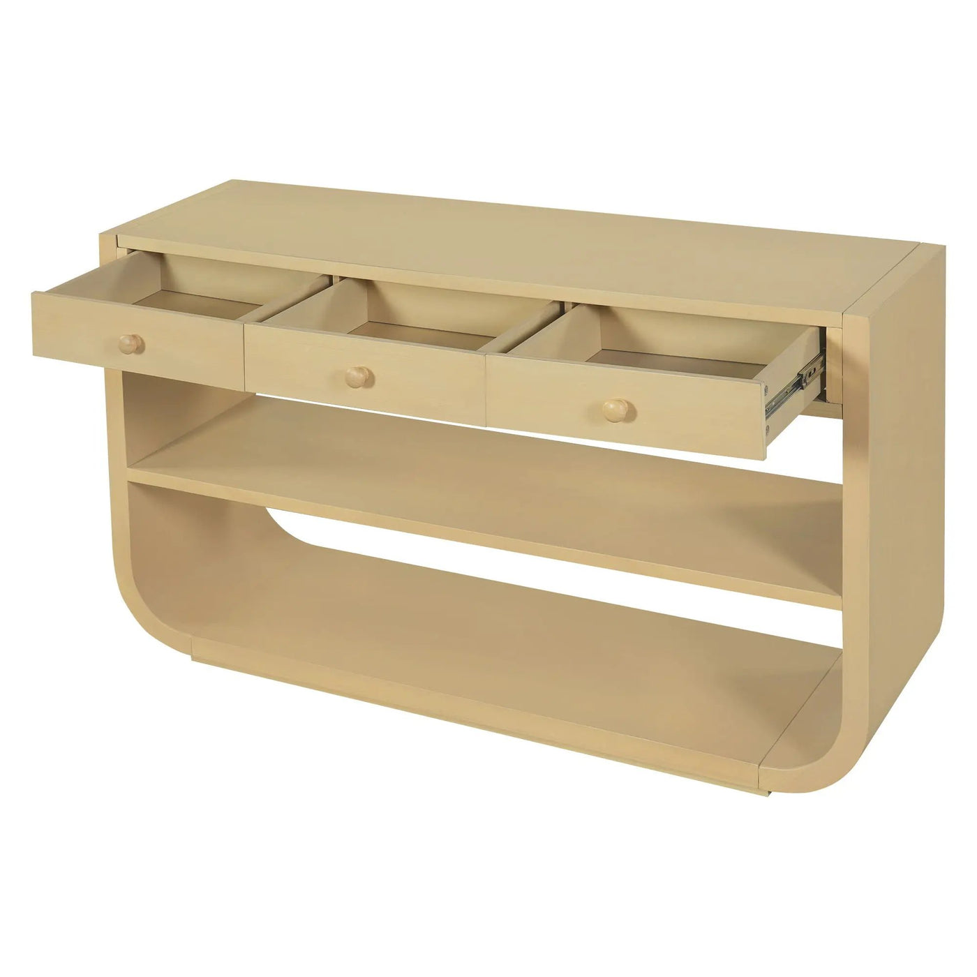 Console Table With 3 Soft Close Drawers & 2 Open Shelves by HouseOfZazla
