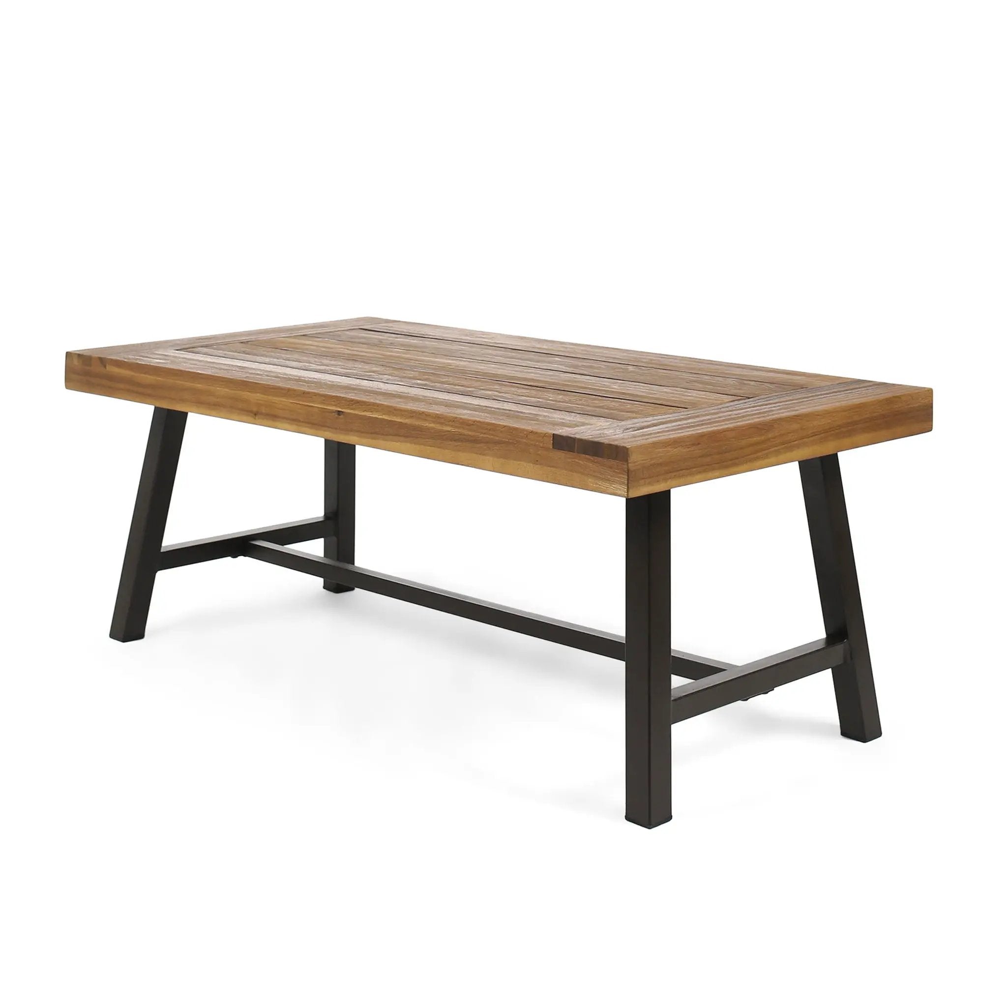 Carlisle Industrial Coffee Table With Slat Panel Design by HouseOfZazla