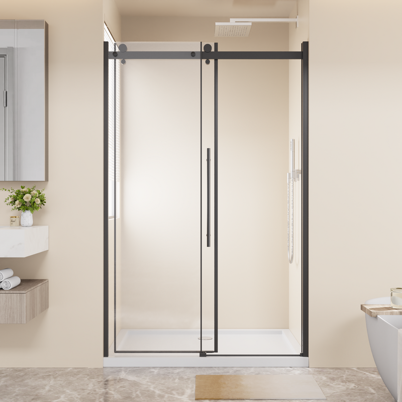 48 in W x 72 in H Frameless Sliding Shower Door by HouseOfZazla