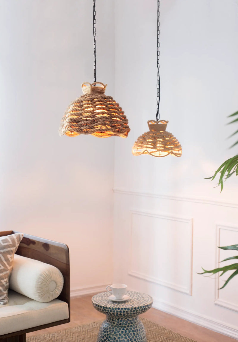 S/2 Rope Woven Chandelier by HouseOfZazla