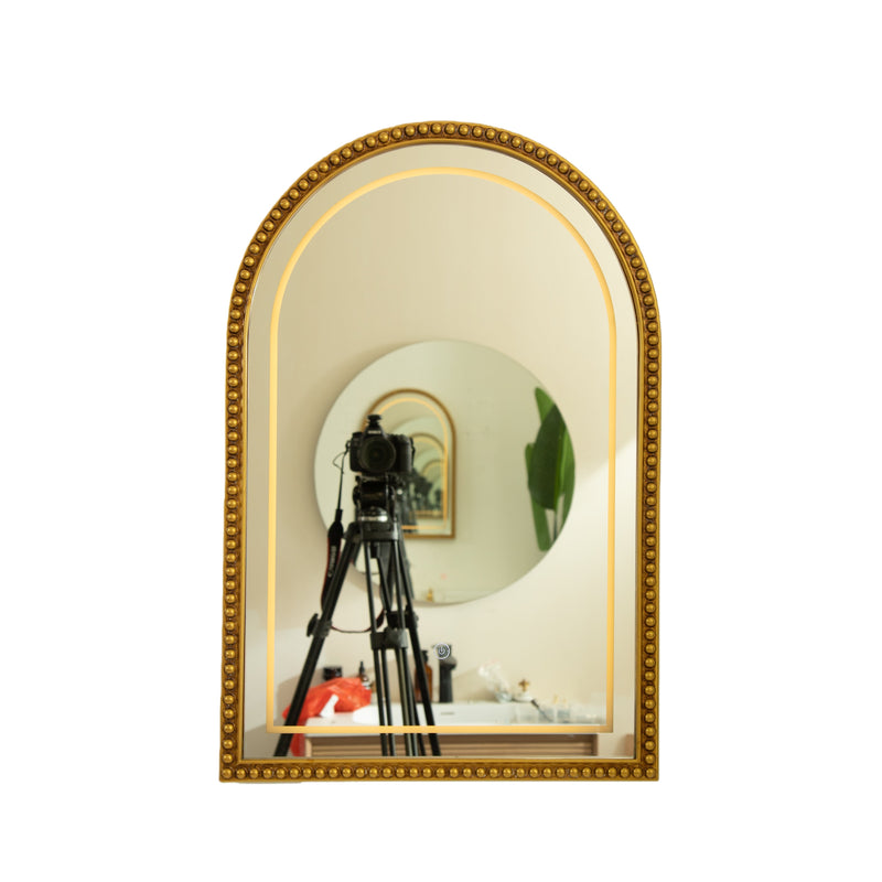 20'' Avri Mirror in Golden Beaded Retro Style by HouseOfZazla