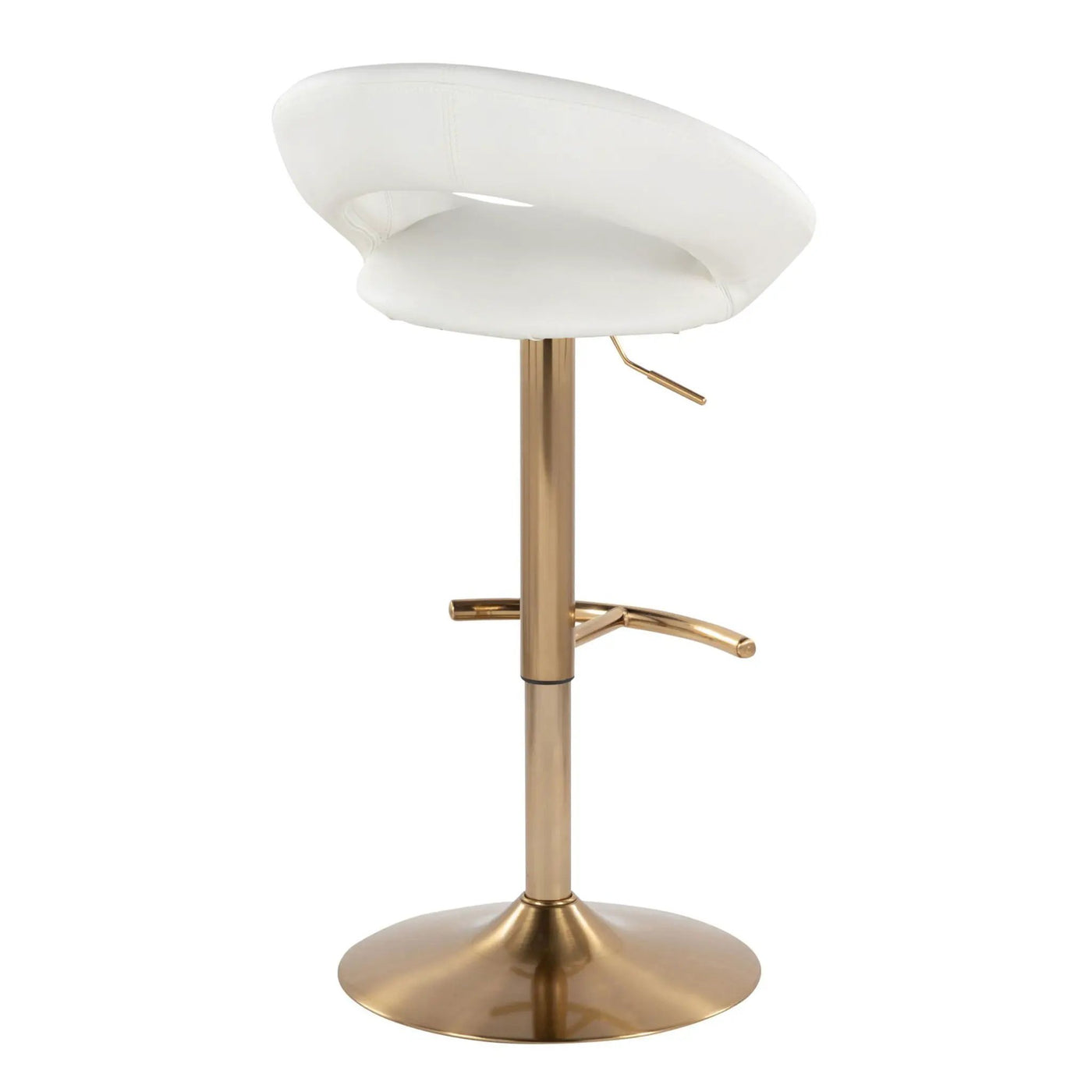 Posh - Contemporary / Glam Adjustable Barstool With Swivel With Rounded T Footrest (Set of 2) by HouseOfZazla