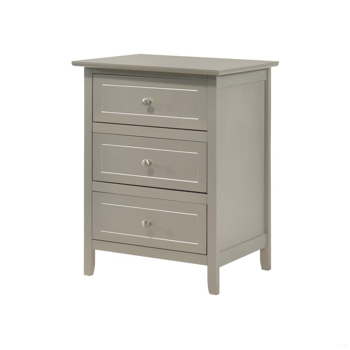 Dove Tailed Drawers 3 Drawer Nightstand with Real Wood Veneers - Pearl Silver, Pink, Dark Red, Dark Gray, photo 10 of 20