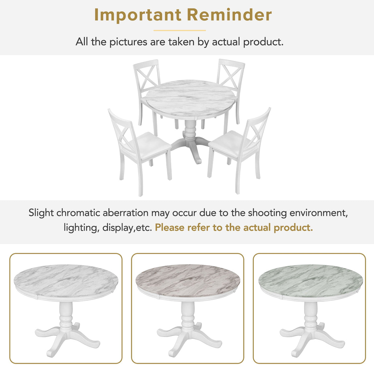 Solid Wood 5 Piece Dining Room Set with Table and 4 Chairs - White or Dark Gray, photo 19 of 40