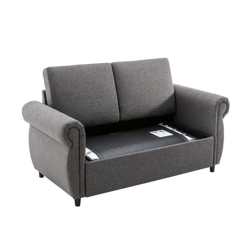 Pull Out Sofa Bed Loveseat Sleeper With Twin Size Memory Mattress With Two USB Ports For Living Room Spaces by HouseOfZazla