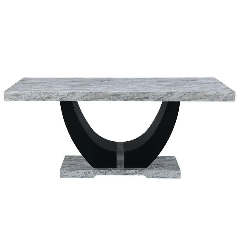 Caralin - Dining Table - Engineered Stone & Black by Unique Piece Furniture