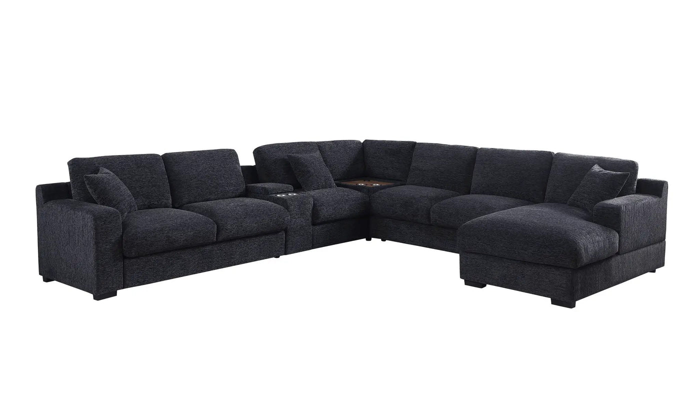 Celine - Fabric Corner Sectional Sofa With Right-Facing Chaise, Cupholders, And Charging Ports by Unique Piece Furniture