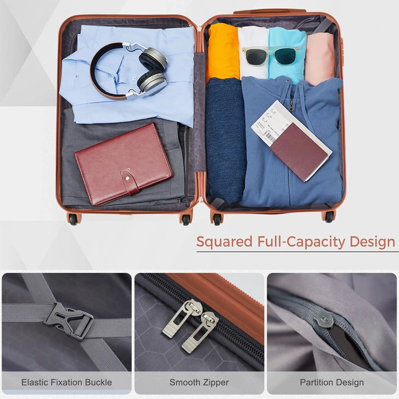 3-Piece Luggage Set - 20in Checked Suitcase with TSA Lock by HouseOfZazla