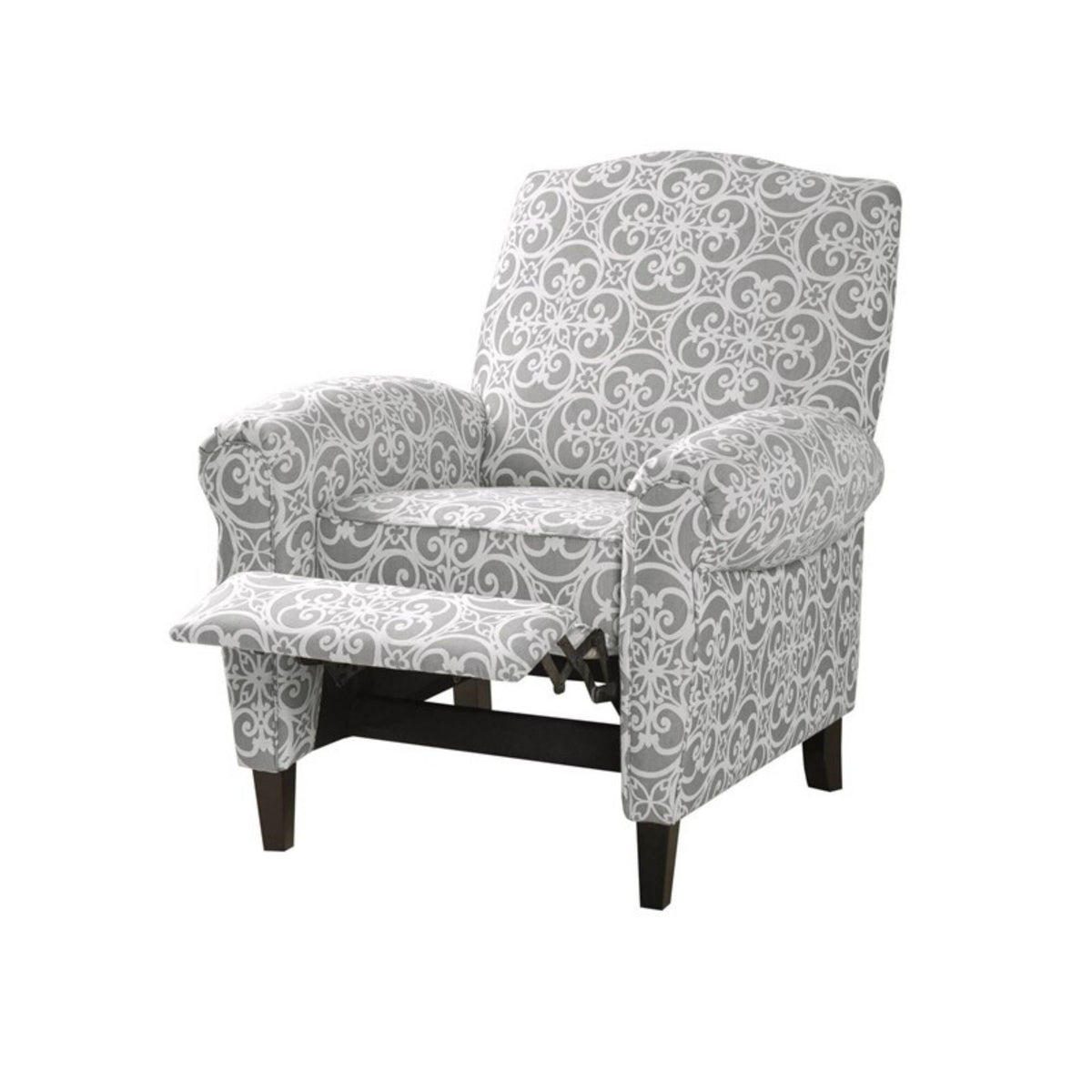Kirby Transitional Push Back Recliner Chair with Solid Wood Frame - Blue or Gray, photo 4 of 18