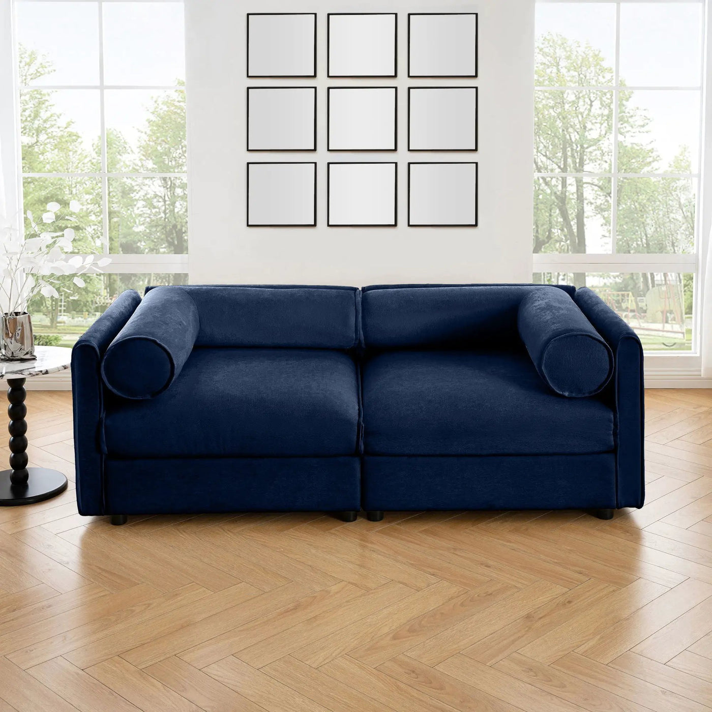Stylish Sofa With Storage Seat And Cylindrical Backrest by Unique Piece Furniture