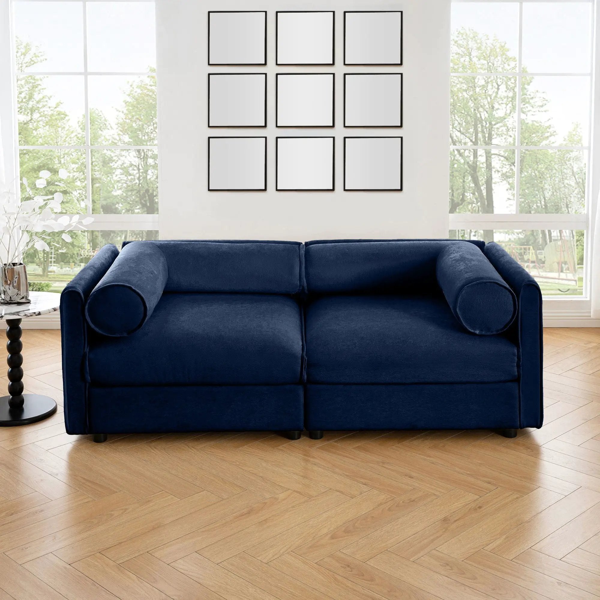Stylish Sofa With Storage Seat And Cylindrical Backrest by Unique Piece Furniture