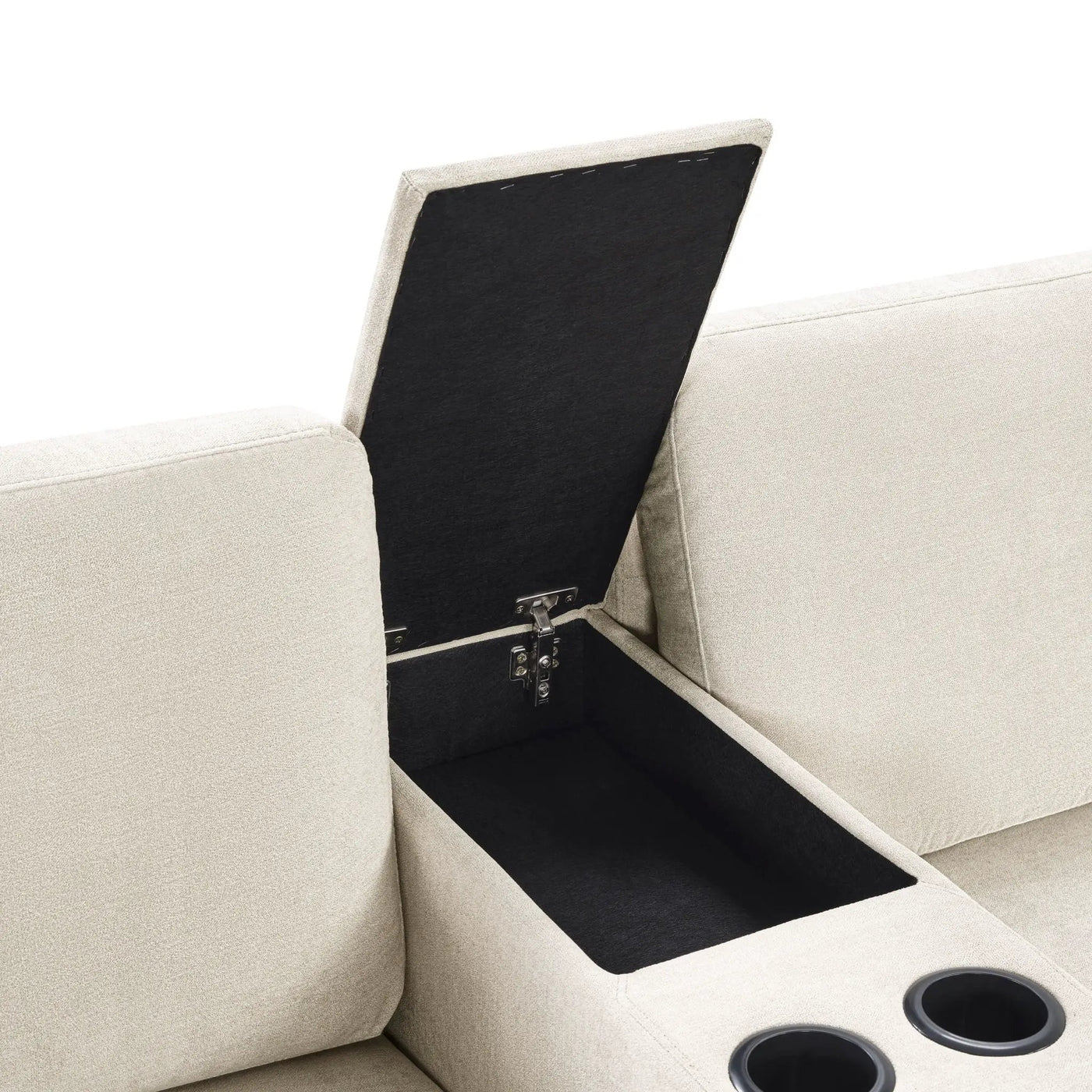 Modular 5 Seat U-Shape Sectional Sofa With Chaise Lounge, Built In Cup Holders And Storage Drawer by HouseOfZazla