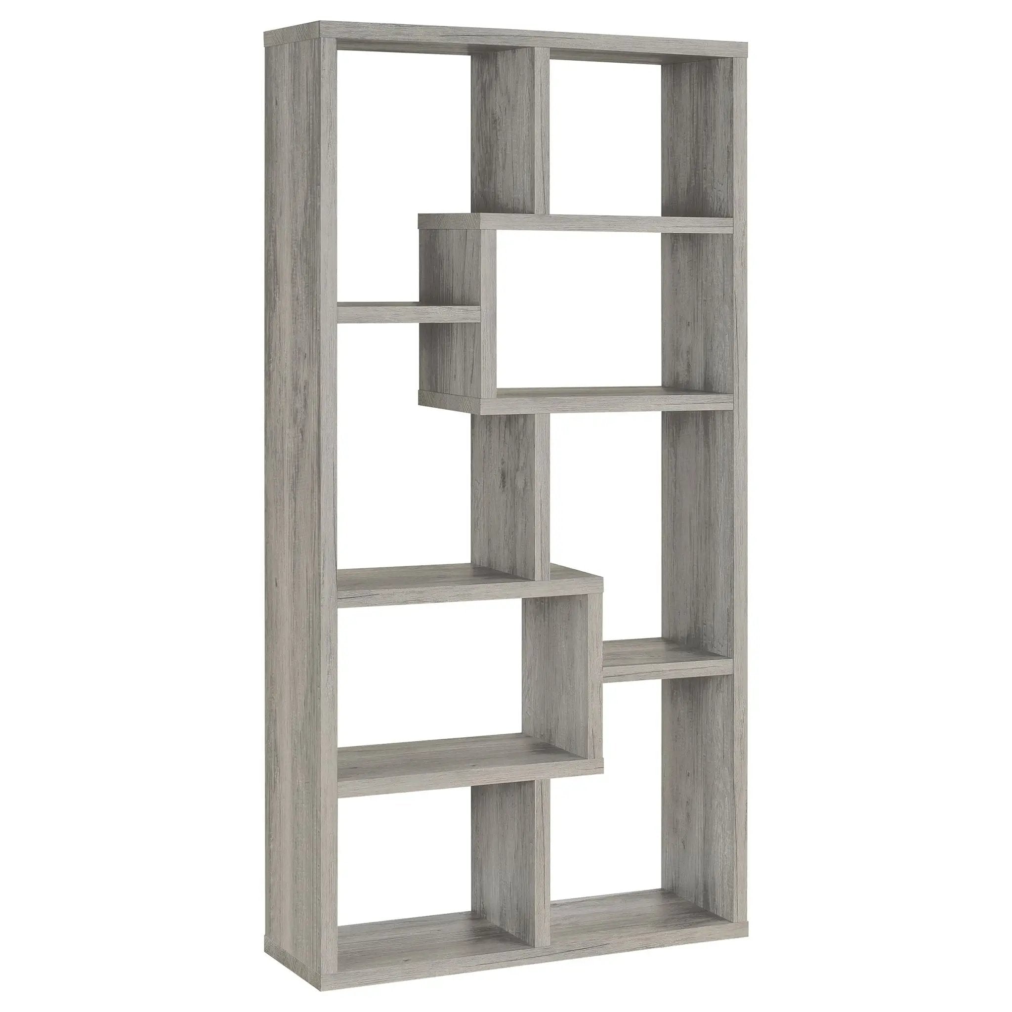 Theo 71-inch 6-shelf Bookshelf Grey Driftwood by Unique Piece Furniture
