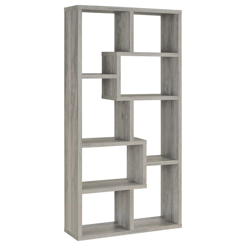 Theo 71-inch 6-shelf Bookshelf Grey Driftwood by Unique Piece Furniture