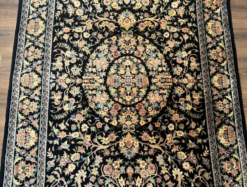 Sino Persian Rug 4x6, Very Fine 260 KPSI, Floral Medallion, Hand Knotted Wool Carpet by Jewel Rugs