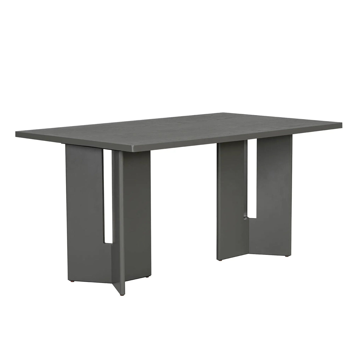 Dining Table Set With 6 Upholstered Chairs, Rectangular Table With Cutout Legs by HouseOfZazla