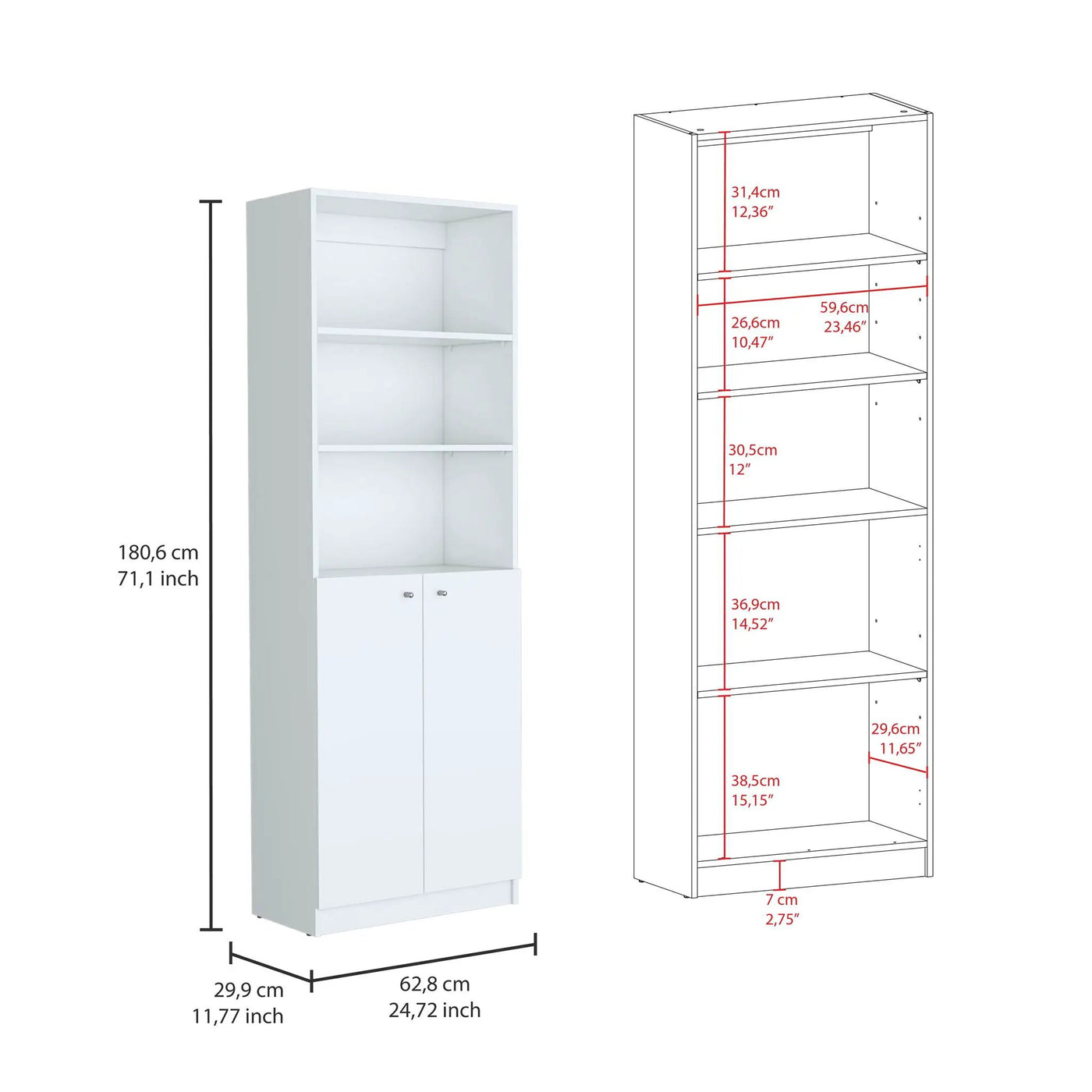 Levan - 3 Piece Living Room Set With 3 Bookcases by HouseOfZazla